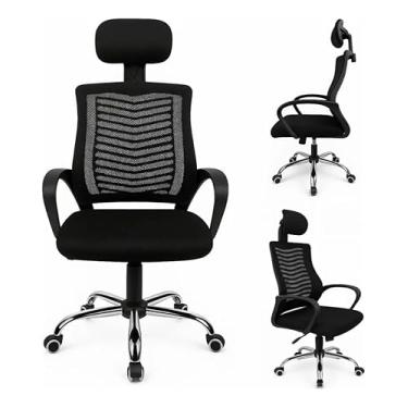 Imagem de Cadeira De Escritório Ergonômica Presidente Com Encosto (Preto)