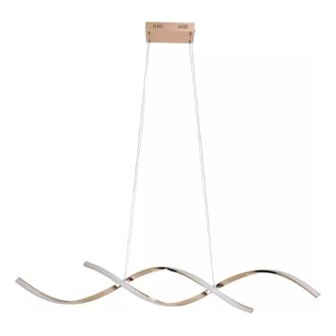 Imagem de Luminária Lustre Pendente Led Espiral Dna Moderno Dourado Rose 110/220v