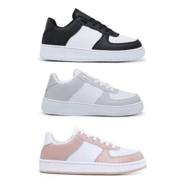 Imagem de Kit 3 Pares Tênis Sneakers Casual Force Unissex Blogueira - NoBrand, P