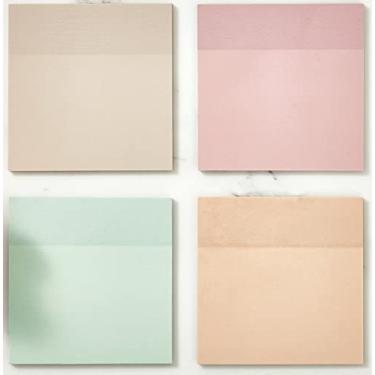 Imagem de Notas adesivas transparentes pastel, conjunto de 4 blocos de 8,5 x 7,6 cm, bandeiras de página translúcidas para livros, marcadores de livros, acessórios de agenda, diário bíblico, estudo, material escolar