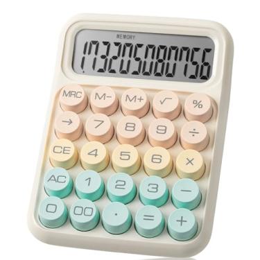 Imagem de Mr. Pen - Calculadora de interruptor mecânico, 12 dígitos, visor LCD grande, botões grandes de calculadora rosa, mecânica