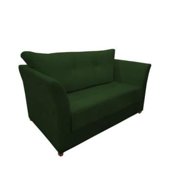 Imagem de Namoradeira Decorativa Isis Suede Verde Pés Madeira Mz Decor - Mazzero