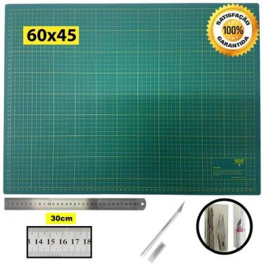 Imagem de Tapete Corte 60 Regua Inox 30cm Estilete Precisao Scrapbook - De Acord