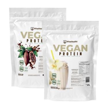 Imagem de Kit 2 Vegan Protein 837g Cacau e Choco + Bauni c/ Choco Bco - WiseHeal