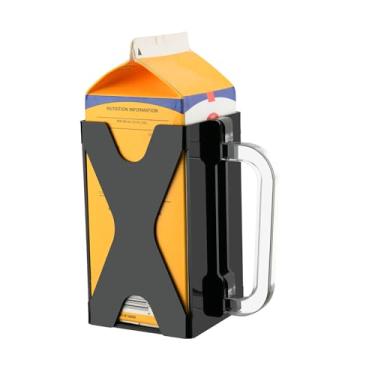 Imagem de Beautyflier Suporte de caixa de leite de 1,8 litro com alça removível, suporte de acrílico para caixa de leite, suco ou bebida de 1,8 litro, apenas para idosos, cozinhas, restaurantes, suporte (preto)