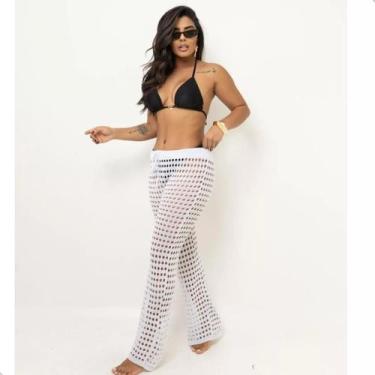 Imagem de Calça Tricot Saída de Praia Vazada - Vitrine Collection, Branco, U
