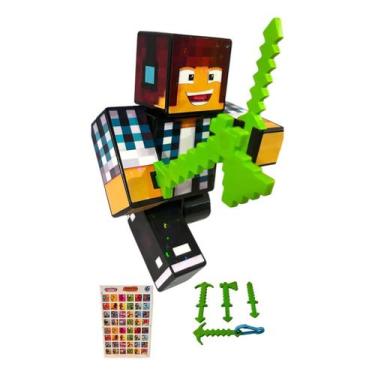 Imagem de Boneco 15cm Authentic Games + 3 Ferramentas + Chaveiro + Jogo Memória 