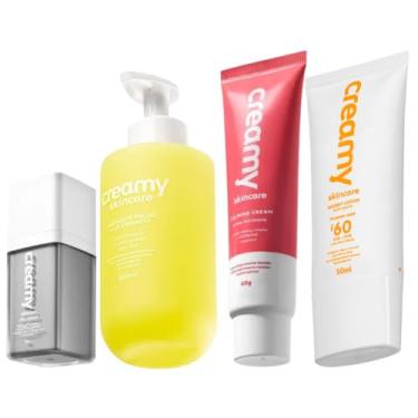Imagem de Kit Creamy Rotina Skincare Completa Sabonete Glicerinado + Calming Cream + Protetor Solar + Eye Cream (4 Produtos)