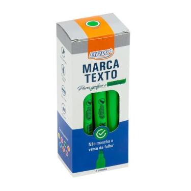 Imagem de Marca Texto BRW Fluorescente 12 Und Verde