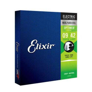 Imagem de Encordoamento para guitarra elixir 09 super light optiweb 19002 12090