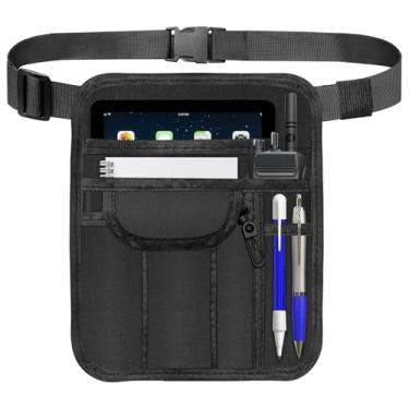 Imagem de Zhaoyao Bolsa De Cintura Para Garçonete Com Cinto Ajustável, Avental Serviço, Quatro Bolsos, Um Chaveiro E Dois Porta-Canetas, Multifuncional Em Restaurantes, Hotéis Bares