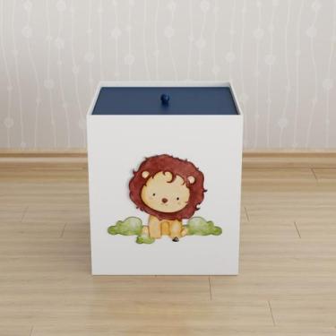 Imagem de Lixeira Kit Higiene MDF c Tampa Quarto Infantil Safari Selva - Neném n