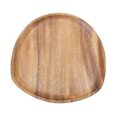 Imagem de Prato doce, prato de madeira de nogueira reutilizável exclusivo para bolo (20 cm x 20 cm)