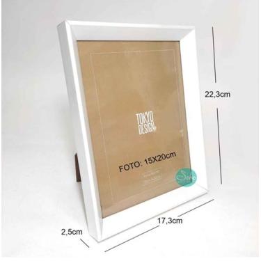 Imagem de Porta Retrato Basic Tokyo Design Moldura MDF 15x20cm, Branco