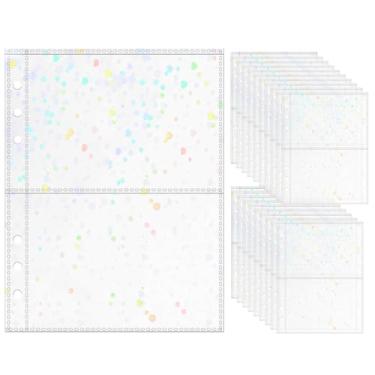 Imagem de Mogoostry Protetores de folha A5 para fichário de 6 anéis, 20 folhas, protetores de página transparente de plástico para álbum de fotos, pequenas flores, decoração de camada única, protetor de 2