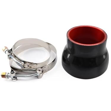Imagem de Acoplador de mangueira redutor reto de silicone de 7,6 a 10 cm para turbocompressor/intercooler/adaptador de tubo de duto de admissão de ar de escape, comprimento de 4 camadas, 7,6 cm com 2 peças de
