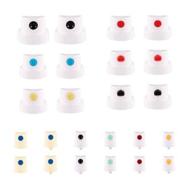 Imagem de 24 peças de bocal de lata de spray, adaptador universal de tampas de tinta spray para latas fêmeas, bico de garrafa, substituição para pintura de arte de grafite de parede