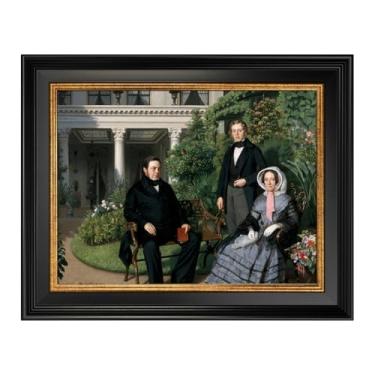 Imagem de FOLKOR Moldura de lona francesa antiga para pinturas a óleo de 50 x 61 cm, moldura de parede vintage de 4,3 cm de largura, para café, livraria, sala de jantar, cozinha, decoração, sem traseira e capa