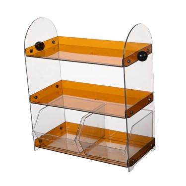 Imagem de ＫＬＫＣＭＳ Organizador de, porta-copos, porta-xícaras de chá, prateleira de exposição versátil de 3 níveis, organizador de estação de café para cozinha e, Marrom