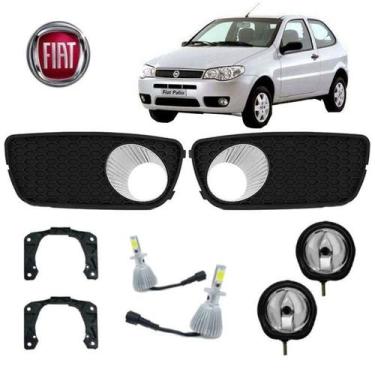 Imagem de Moldura+Farol Milha Palio 2005 H1 Led Par - BWR