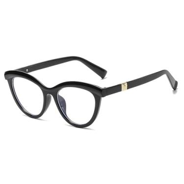 Imagem de Óculos de sol estilo olho de gato, feminino, masculino, premium, clássico, verão, viagem, proteção solar, UV400 (preto transparente)