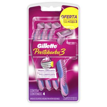 Imagem de Aparelho De Depilação Gillette Prestobarba 3 Feminino 4 Unidades