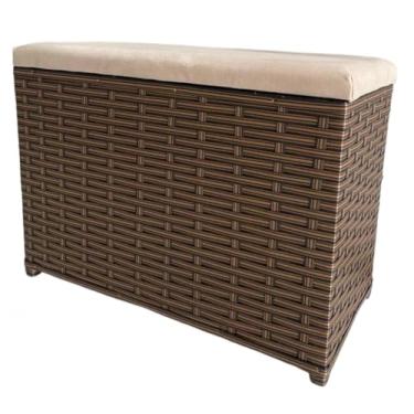 Imagem de Puff Baú de Brinquedos Infantil 100L – Bau Organizador de Brinquedos com Assento Suede em Fibra Sintética(ARGILA/BEGE)
