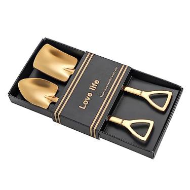 Imagem de YangQian Conjunto De Colheres Chá E Café Sobremesas Golden Shovel, Toranja, 2 Planas, Melancia, Sorvete, Presentes Para Amantes, Inauguração Casa, Novo Lar, Casais