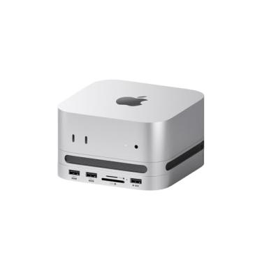 Imagem de Hagibis Hub Mac mini M4 com gabinete SSD M.2 e suporte à prova de poeira, estação de ancoragem USB-C com capa SSD M.2 NVMe, SD4.0, Micro SD 4.0, USB 3.2 de 10 Gbps para Mac mini M4 Pro (MC65)