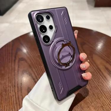 Imagem de Capa protetora para celular Samsung Galaxy S22 S23 S24 S25 Ultra Plus com suporte magnético (para S25plus/roxa)