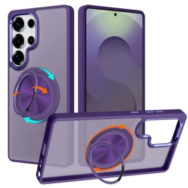 Imagem de ZIYE Capa roxa para Samsung Galaxy S25 Ultra com suporte [compatível com MagSafe] Capa magnética de grau militar à prova de choque com suporte giratório 360 para mulheres e homens