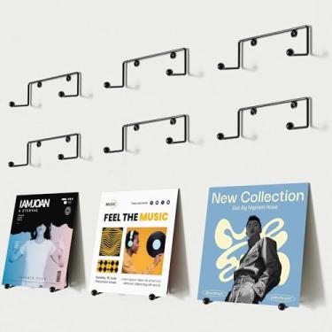 Imagem de AFOOYO Suporte de parede de prateleira de disco de vinil, pacote com 6, suporte de álbum de ferro de 18 cm, prateleiras flutuantes para armazenamento de parede e decoração de Roma, prateleira de