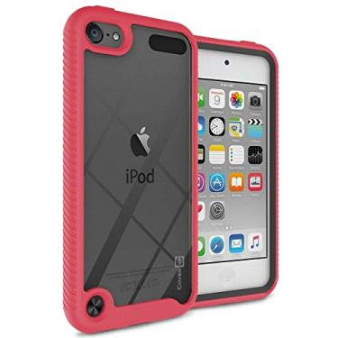 Imagem de KZONO Capa para iPod Touch 7/6/5 2 em 1 à prova de choque capa híbrida resistente a choque para iPod Touch 5/6/7ª geração (rosa vermelha)