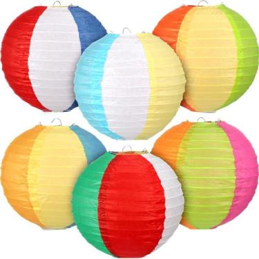 Imagem de Decorações Frienda Summer Pool Party Beach Ball Lanterns x6