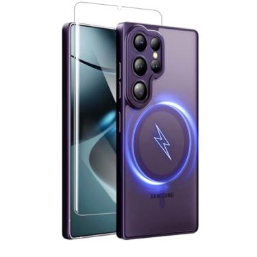 Imagem de TSEHHOL Capa para Samsung Galaxy S25 Ultra com protetores de tela e capa completa para câmera, capa magnética para Samsung S 25 Ultra Drop à prova de choque fosca translúcida capa para Galaxy S25