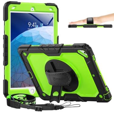 Imagem de Timecity Capa para iPad Air 3/Pro de 10,5 polegadas, suporte giratório de 360°, suporte para lápis, à prova de choque com protetor de tela e alça de ombro - capa de proteção resistente para iPad Air