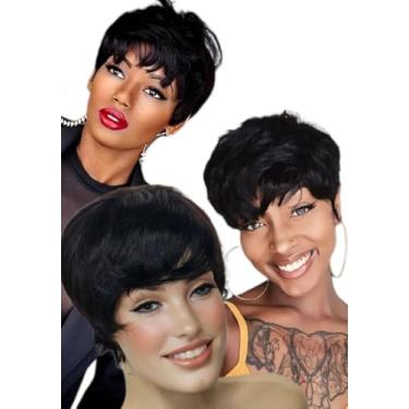 Imagem de Peruca 100% Humano Cabelo Liso Desconectado Pixie 80gr #1