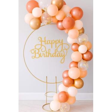 Imagem de Mini Arco De Mesa Decoração Festas Suporte Painel 50cm Estrutura Para Painel Arco Redondo (DOURADO)