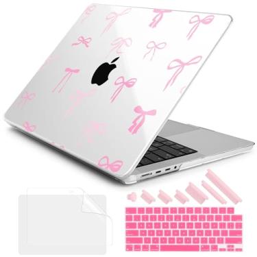 Imagem de DONGKE Capa rígida de plástico para MacBook Pro 14 polegadas com tela Retina XDR e Touch ID, 2024/2023/2021, chip M4 A3112 A3401 A3185, M3 A2918 A2992, M2 A2779, M1 A2442 Pro Max, Pink Bows