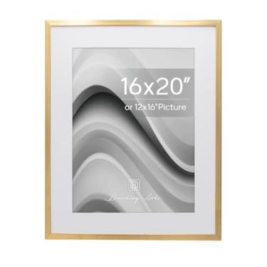 Imagem de Moldura de quadro de embarque 40,6 x 50,8 cm para pendurar na parede, tela de tamanho duplo, 28 x 35 cm com tapete ou 40 x 50 sem, molduras para fotos