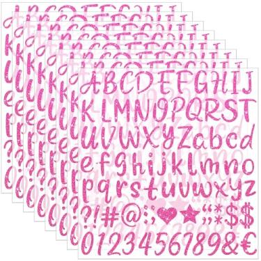 Imagem de 648 peças adesivos de letras glitter alfabeto adesivos autoadesivos à prova d'água vinil pequenas letras ABC para graduação tampa garrafas de água copo caixa de correio número scrapbooking caderno