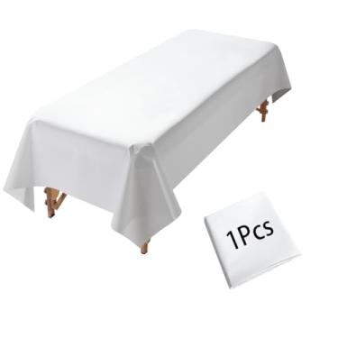 Imagem de Lençol de mesa de massagem, 2,21 x 129,5 cm PVC reutilizável tapete de cera impermeável massagem lençol de cama (1 peça branca)