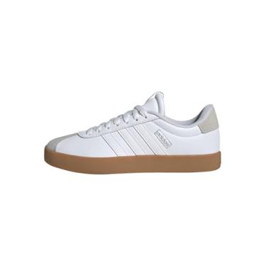 Imagem de adidas Tênis feminino casual Vl Court 3.0 com cadarço - Branco, Branco/Prata Metálico, 41