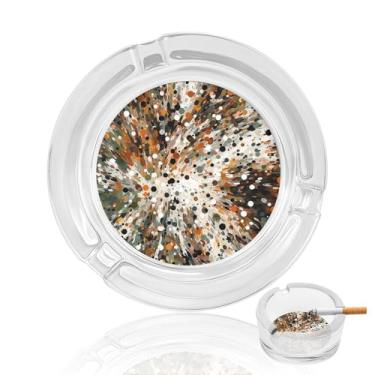Imagem de Cinzeiro de vidro de cristal diferente, cinzeiro redondo para fumar de vidro resistente, portátil, decorativo, moderno, para uso em casa, escritório, interior, exterior, pátio