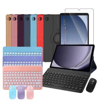 Imagem de Kit Completo para Tablet Samsung A9 Plus: Capa Giratória, Teclado Blue