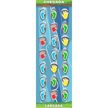 Imagem de Tapete Infantil Pés e Maos 180x62cm Pedagógico Sensorial
