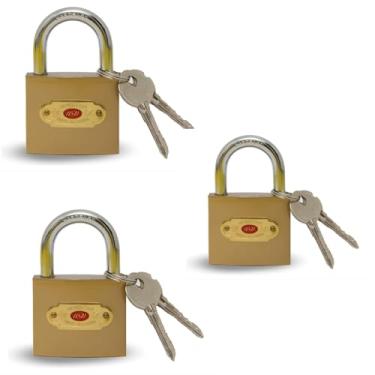 Imagem de KIT COM 3 CADEADOS Com chave Tetra 50mm P/Portão Cadeado Grande Resistente -