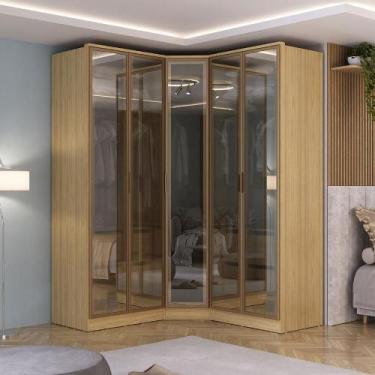 Imagem de Guarda Roupa Modulado 5 Portas c/ Reflecta e Led 100% MDF - Mambel Q, 