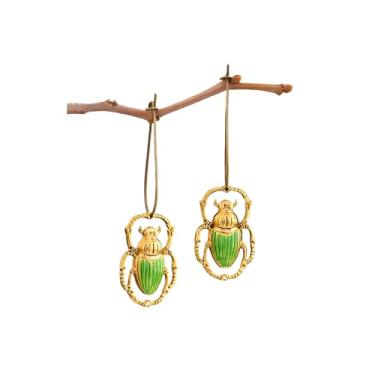 Imagem de Brincos vintage com pingente de inseto - brincos femininos de suco de besouro gótico - fantasia de Halloween, Large, Zinco, Sem pedra preciosa