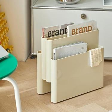 Imagem de Porta-revistas Organizador De Arquivos De Revista Organizador De Pastas Para Revistas Livros Jornais Tablets Teclados De Laptop Fones De Ouvido Em Home Office, Milky White